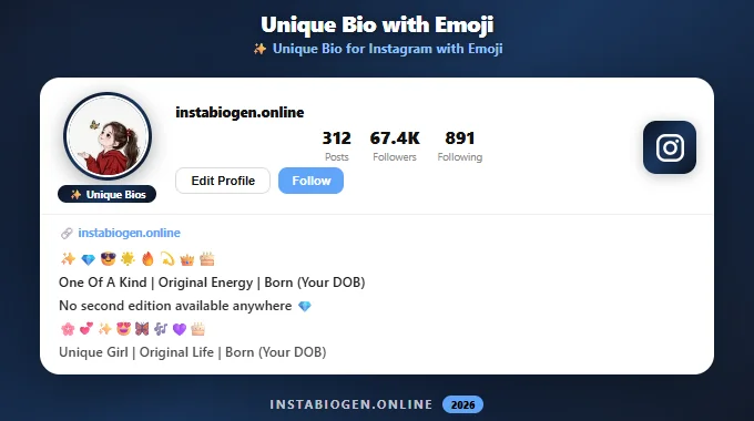 Unique Bio for Instagram with Emoji